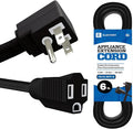 6 ft Heavy Duty Appliance Extension Cord, 14 AWG, 15A 125V 1875W, 3 Prong Flat by ELECTERY