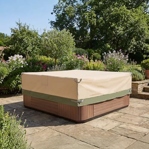COWVIE Square Hot Tub Cover for 6-8 Person Spa and Inflatable Hot Tub, 600D Waterproof Oxford Cover Replacement with Storage and Zipper, 85''W x 85''D x 20''H - Image 6