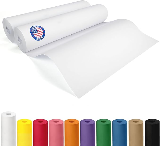 12" x 1200" White Kraft Paper Roll, Kids' Arts & Crafts, School Projects by IDLPackaging