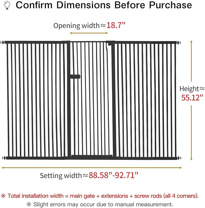 Lumizone Extra Tall Cat Gate 55.12" High Pressure Mounted Extra Wide 2025 New - Image 2