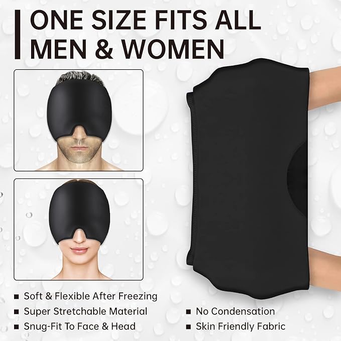 Migraine Relief Cap Headache Relief Cap Hat Head Ice Pack Wrap Migraine Cold - Image 4
