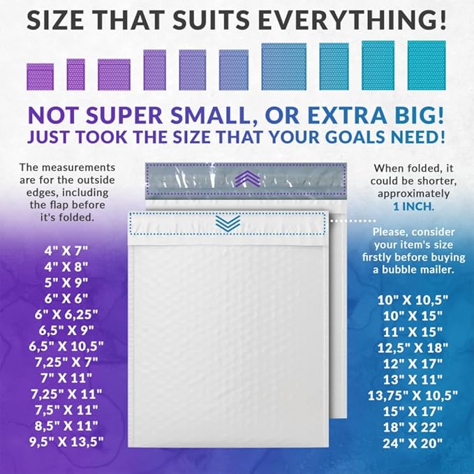 ABC PACK & SUPPLY Poly Bubble Mailers, 14 x 19 Inch. Pack of 50 White Padded - Image 4