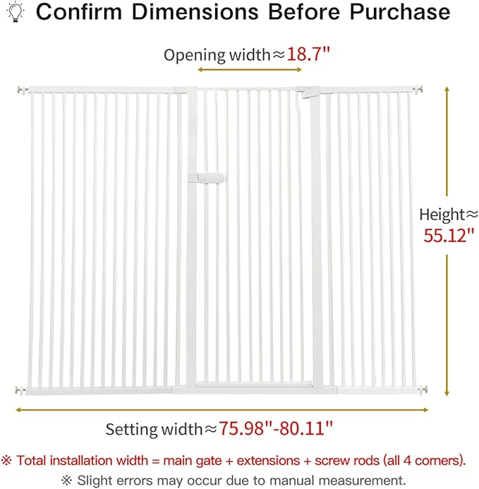 Lumizone Extra Tall Cat Gate 55.12" High Pressure Mounted Extra Wide 2025 New - Image 2