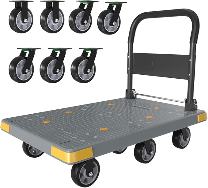 WUD Push Cart, Folding Mobile Platform Trolley, Thickened and Reinforced by WUD