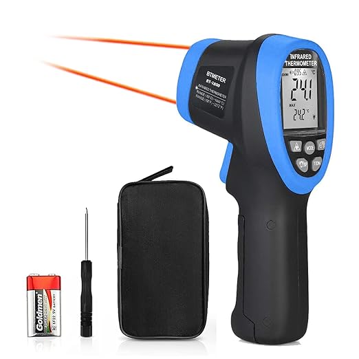 BTMETER BT-1800 Non Contact Pyrometer High Temperature Infrared Thermometer Gun by BTMETER