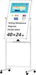 Rolling Whiteboard on Wheels, Portable Standing Dry Erase Board Easel by Neatsure