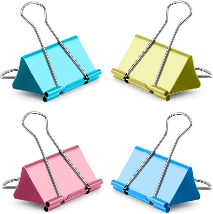 Ufmarine Colored Jumbo Binder Clips 2.4 inch, Extra Large Binder Clips by Ufmarine