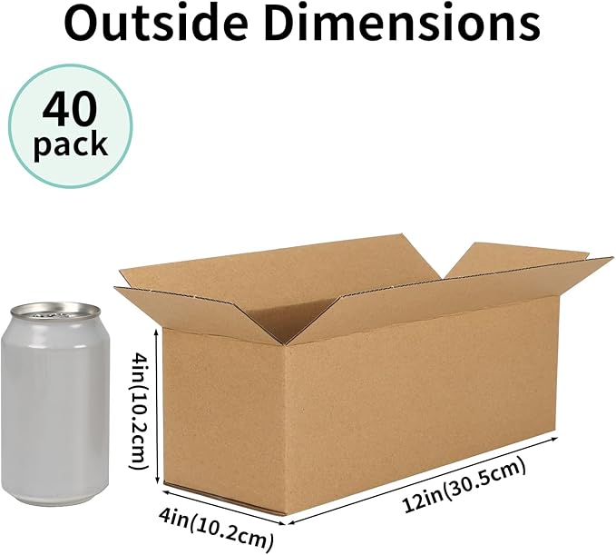 CRUGLA 40 Packs 12x4x4 Shipping Boxes - Image 2