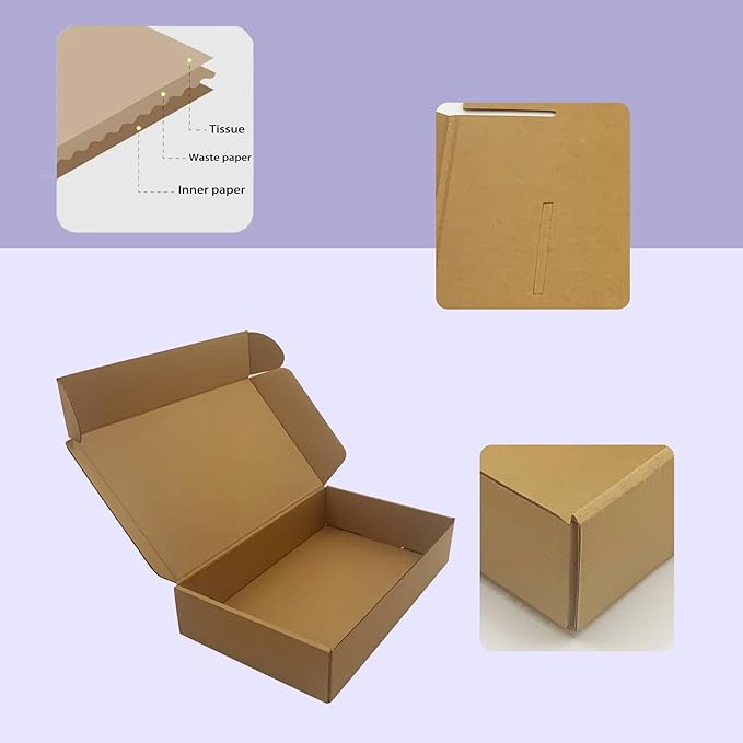 10x6x2 inches Shipping Boxes Bulk 25 Pack Brown, Corrugated Cardboard Box - Image 6