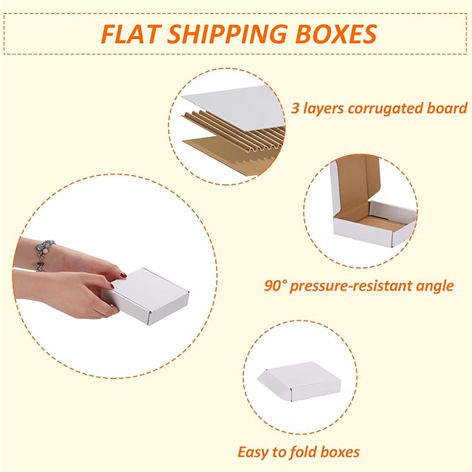 HORLIMER 4x4x1 inches Shipping Boxes Set of 50 - Image 3