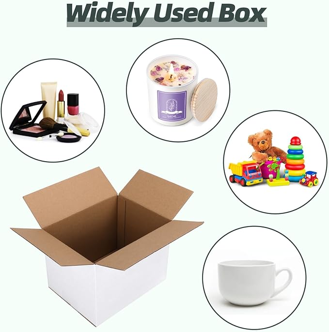 CRUGLA 8x6x6 White Shipping Boxes Set of 6 - Image 4