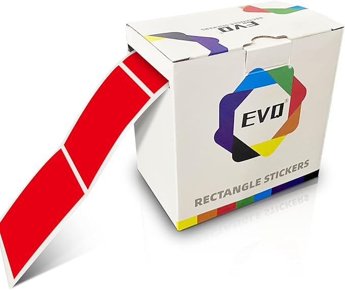Red Rectangle Sticker Labels 3×2 Inch Vinyl Stickers Color Coding Name Tags by EVQ