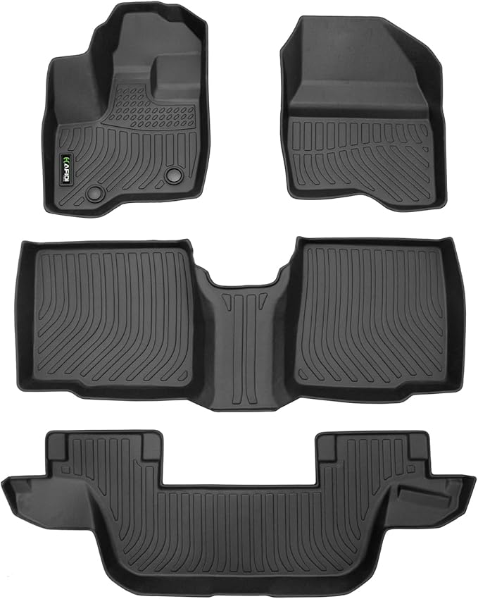 Floor Mats Custom for 2011-2014 Ford Explorer 7 Passenger Bench Seat All by HAFIDI