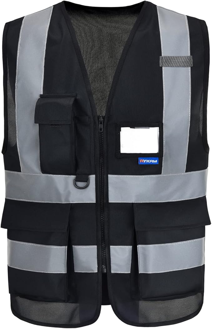 A-SAFETY 4XL 5XL black safety vest by A-SAFETY