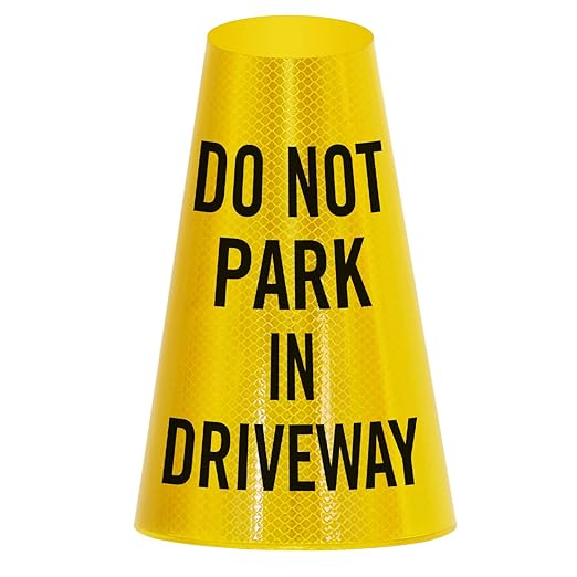 SmartSign “Do Not Park in Driveway” Bright Reflective Cone Message Sleeve by SmartSign