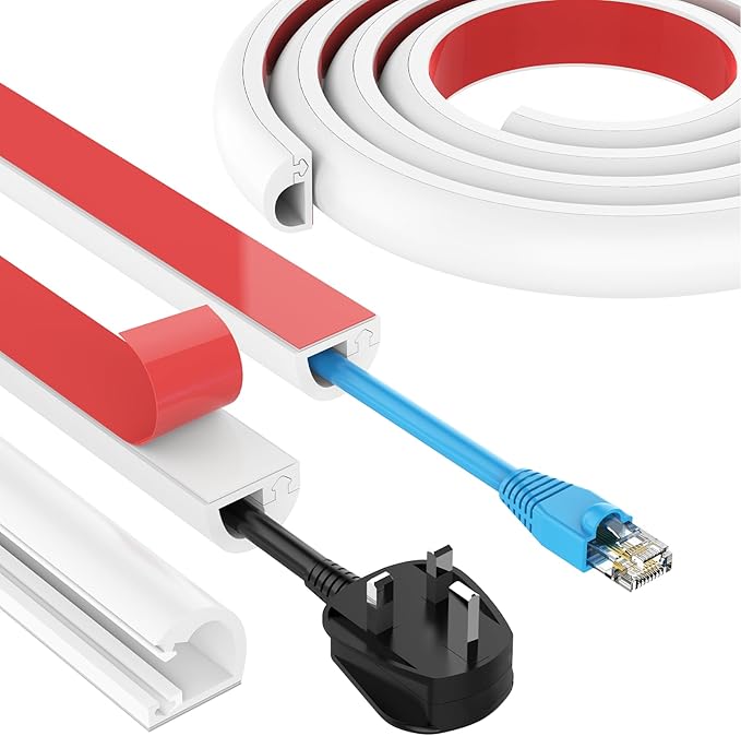 196 Inch Wall Cord Hider, Silicone Self Adhesive Cable Hider Cord Cover by UOMTFAI