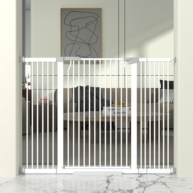 41" Extra Tall Cat Gate for Doorway, 49.2-54.7 Metal Pet Baby Safe Gate by THEYFIRST
