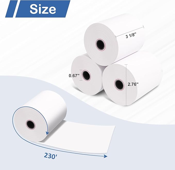 10 Rolls 3 1/8 x 230 Thermal Paper Receipt Rolls Cash Register POS Receipt - Image 5