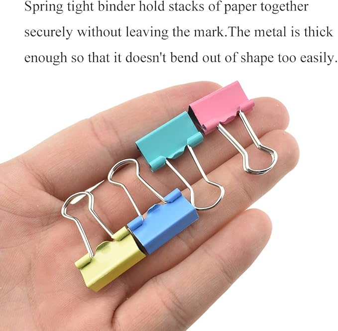 HAHIYO Binder Clips Paper Clamps Spring Steel Sturdy Small 0.75 inches Width - Image 7