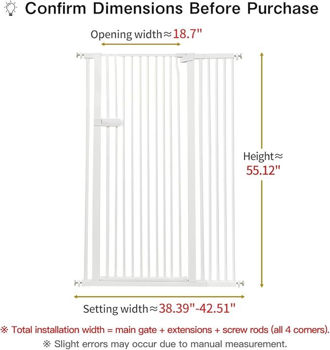 Lumizone Extra Tall Cat Gate 55.12" High Pressure Mounted Extra Wide 2025 New - Image 2
