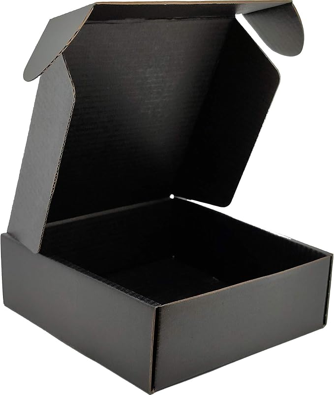 Small Black Shipping Boxes for Small Business Pack of 25-8x8x4 inches Cardboard - Image 3