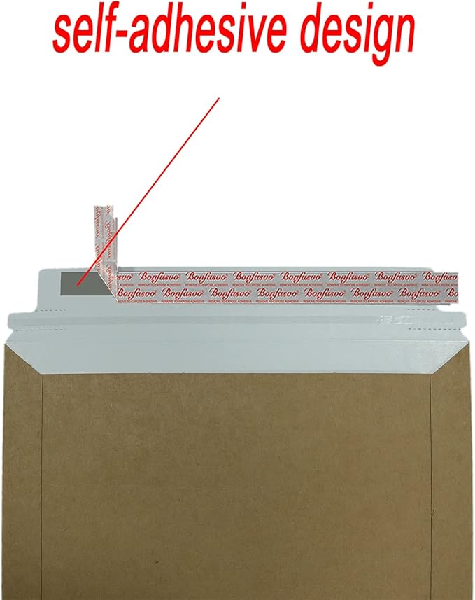 Rigid Mailers 30 Pack 10 x 13.5 inches Brown Self Seal Stay Flat Bulk Cardboard - Image 4
