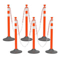 6 Pack Traffic Delineator Post Cones by OranclUS