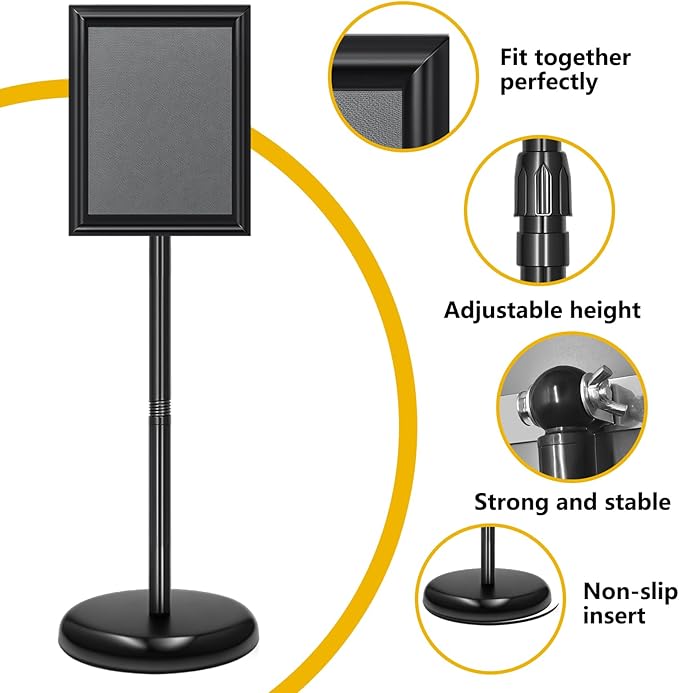 2 Pack Sign Holder Stand 8.5x11 Inch, Adjustable Sign Stand, Floor Standing - Image 6
