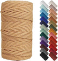 NOANTA Light Tan Macrame Cord 4mm x 109yards, Cotton Rope Macrame Yarn by NOANTA