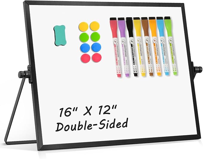 Dry Erase Magnetic White Board, Portable Small Whiteboard Set by AMUSIGHT