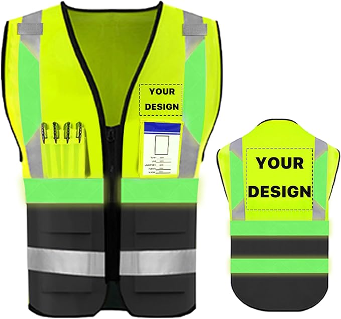 YOWESHOP High Reflective Visibility Safety Vest Custom Your Logo Safety Workwear by YOWESHOP
