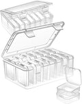 Mathtoxyz Small Bead Organizers, 30 Pieces Plastic Storage Cases Mini Clear by MathtoxyzCreateaBetterLife