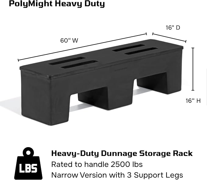 PolyMight Narrow Heavy-Duty Plastic Poly Dunnage Rack - Image 2