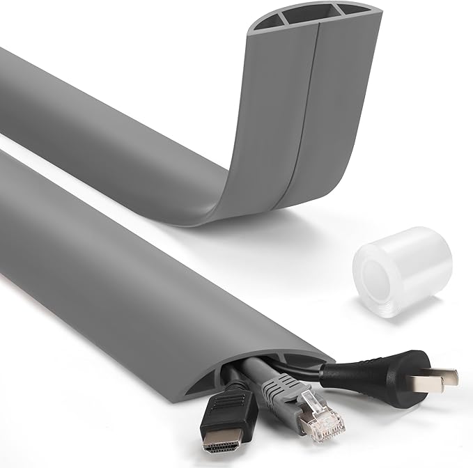 4ft Cord Cover for Wires on Floor, Hide Electrical Hider Protector, Cable by LZEOY