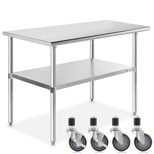 GRIDMANN NSF Stainless Steel Work & Prep Table 48 x 24 Inches by GRIDMANN