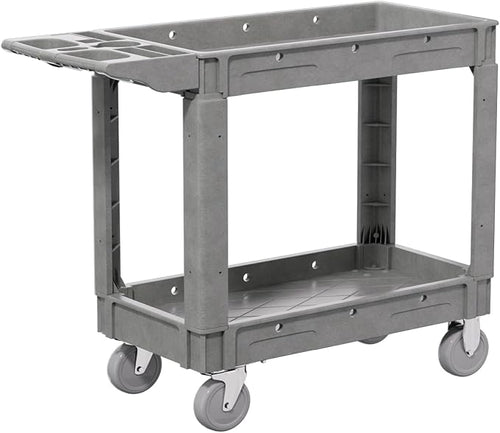2-Tier Rolling Tool Cart, Heavy-Duty Plastic Service Cart by Unknown