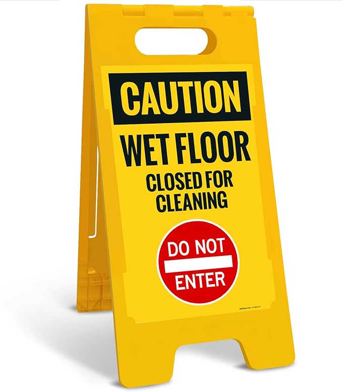 Caution Wet Floor Closed for Cleaning Do Not Enter Sidewalk Sign Kit, 10x16 by SigoSigns
