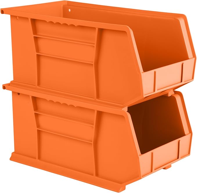 Hudson Exchange 15" x 8" x 7" Plastic Stackable Storage Bin and Hanging - Image 2