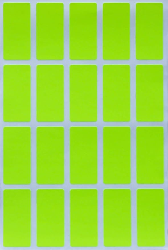 Royal Green Sticker Writable Stickers in Neon Yellow 1.57 inch x 0.75 inch by RoyalGreen