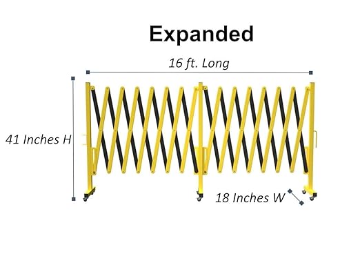Trafford Industrial Expandable Metal Barricade, 16 Feet, Mobile Safety Barrier - Image 5