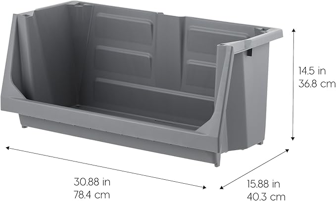 IRIS USA Open Front Storage Bins, Heavy Duty Garage Storage, Stackable Storage - Image 2