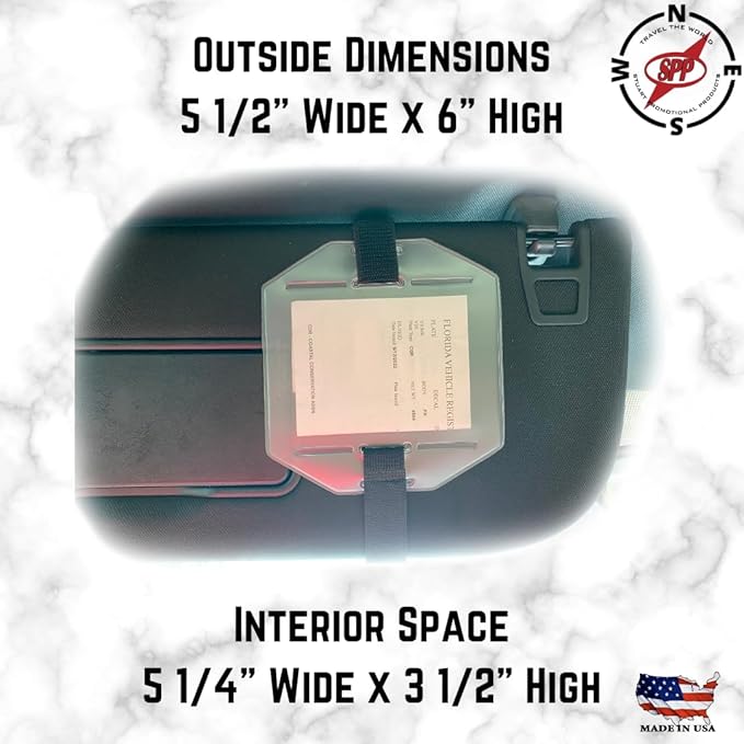 Registration & Insurance Card Document Holder Visor - Image 2