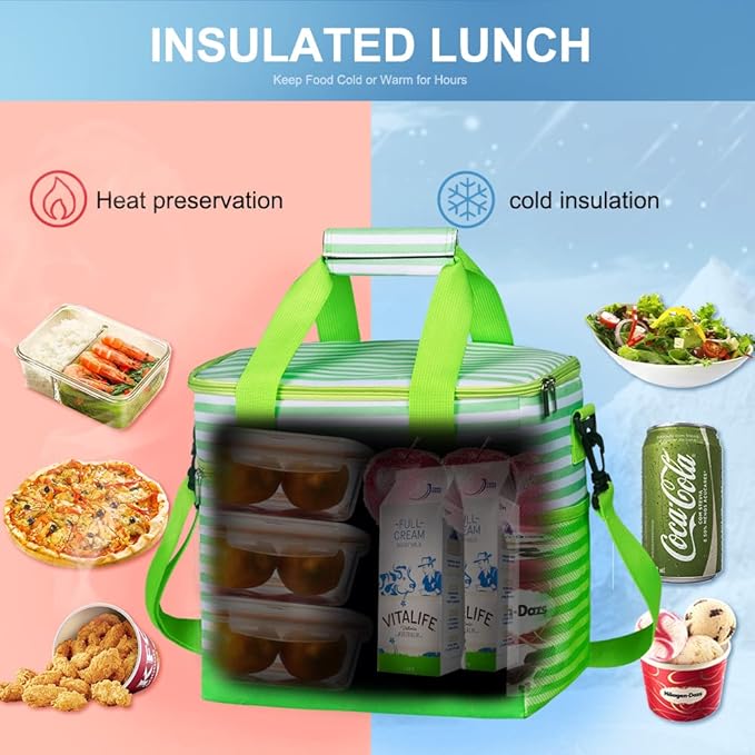 Iknoe Large Cooler Bag Collapsible 24 Can Insulated Bags Leakproof Lunch Cooler - Image 5