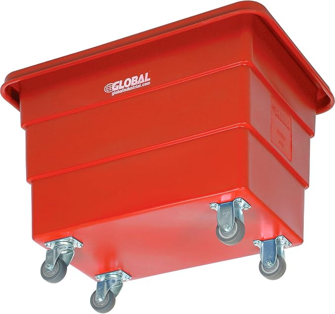 Global Industrial 6 Bushel Plastic Bulk Box Truck, Direct Mount Base, 500 lbs. - Image 3