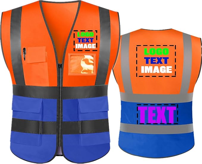 Personalized High Visibility Reflective Safety Vest Custom Your Text Protective by DOBYYUNZHEN
