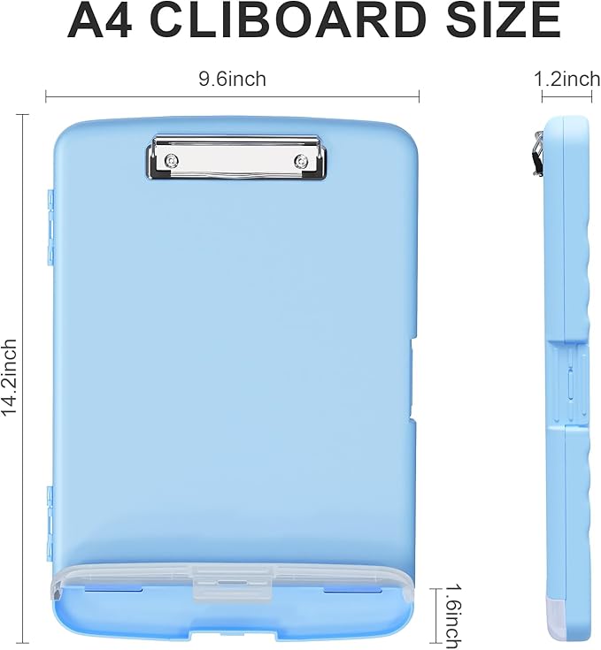 Plastic Clipboard with Storage, 8.5 x 11 Storage Organization Box Side-Opening - Image 2