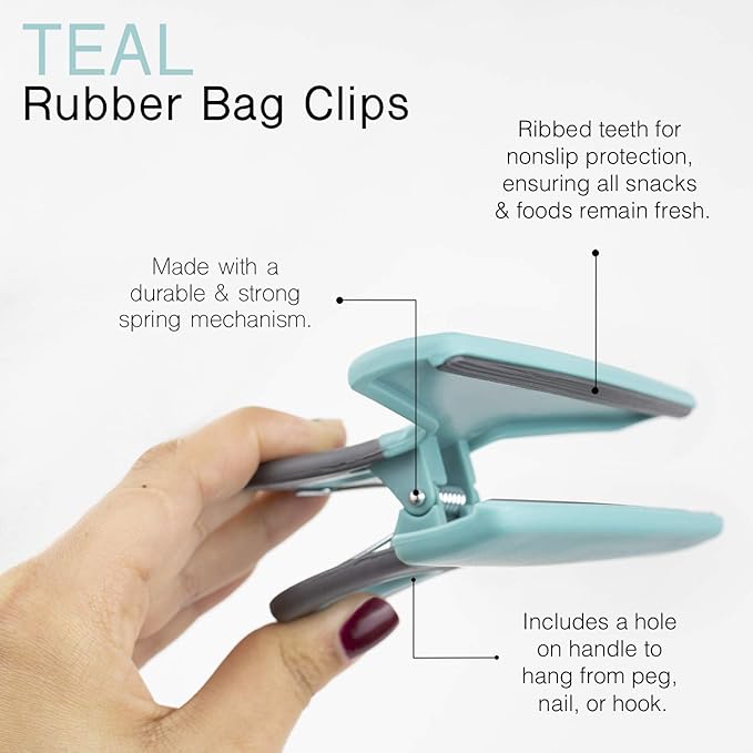 COOK WITH COLOR Wide Heavy Duty Chip Clips, Large Bag Clips - Image 2