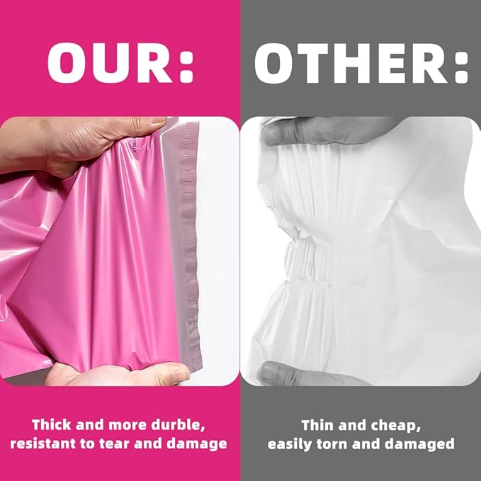 POLYSELLS 100 pcs 6x9 Inches Pink Poly Mailers Shipping Envelopes, Strong - Image 5