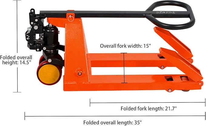 Tory Carrier Mini Pallet Jack Trucks, 2200 lbs Capacity 31.5" x 15" Forks - Image 2