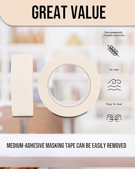 Lichamp Masking Tape, 10+5 Pack White Tapes Bulk, Total 825 Yards - Image 3